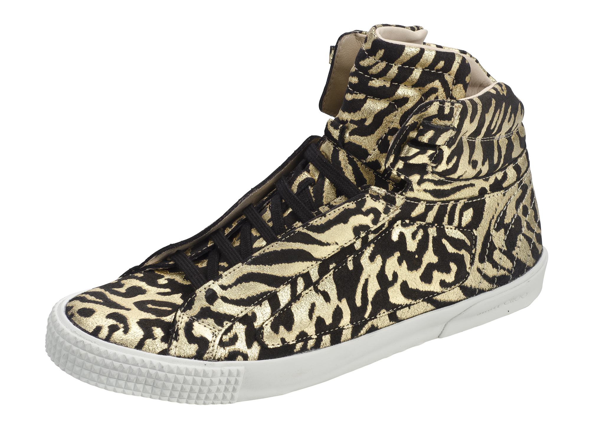 Albion Zebra Print Metallic Leather Black Gold