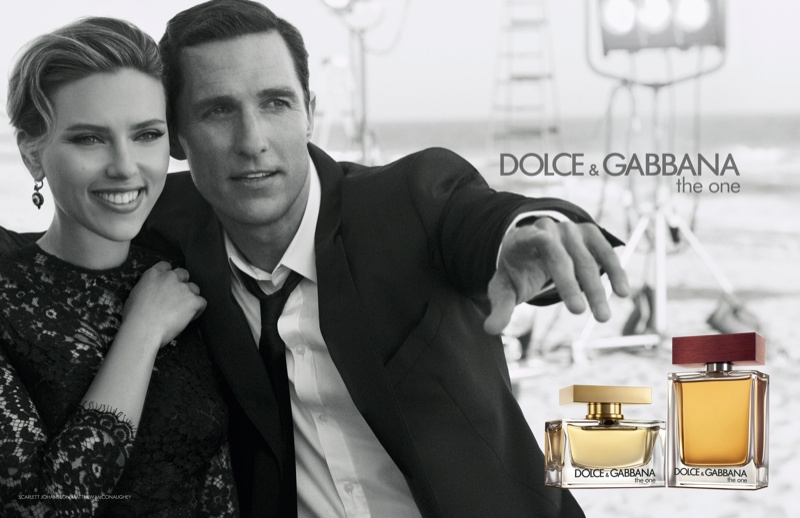 dolce and gabbana scarlett johansson matthew mcconaughey the one campaign