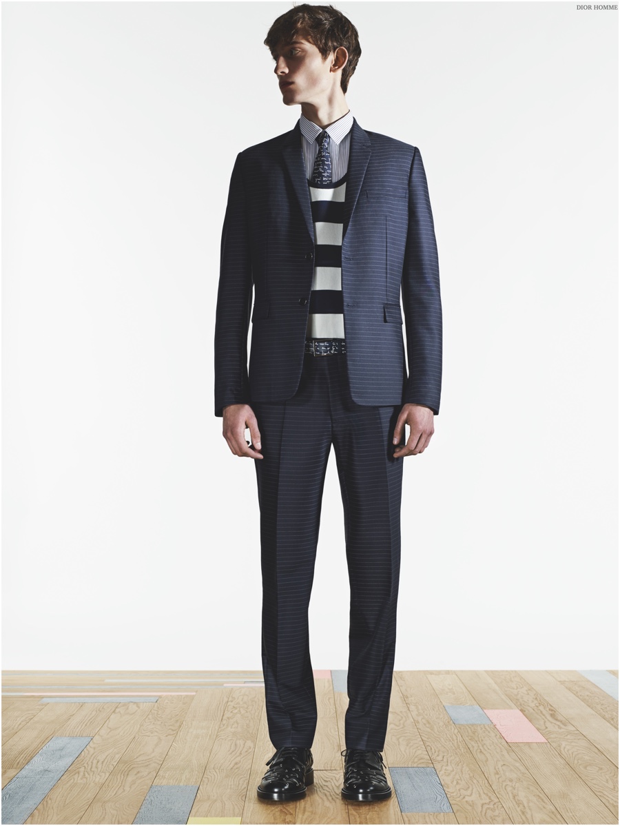 Dior Homme Essentials Spring 2015 Menswear Suits Stripes 002