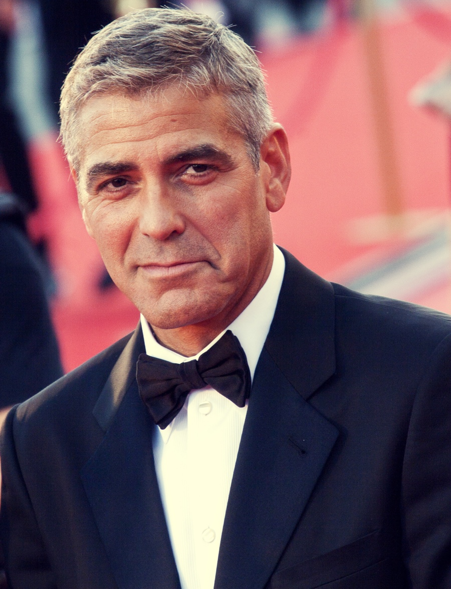 George Clooney Gray Hair Famous Men Picture