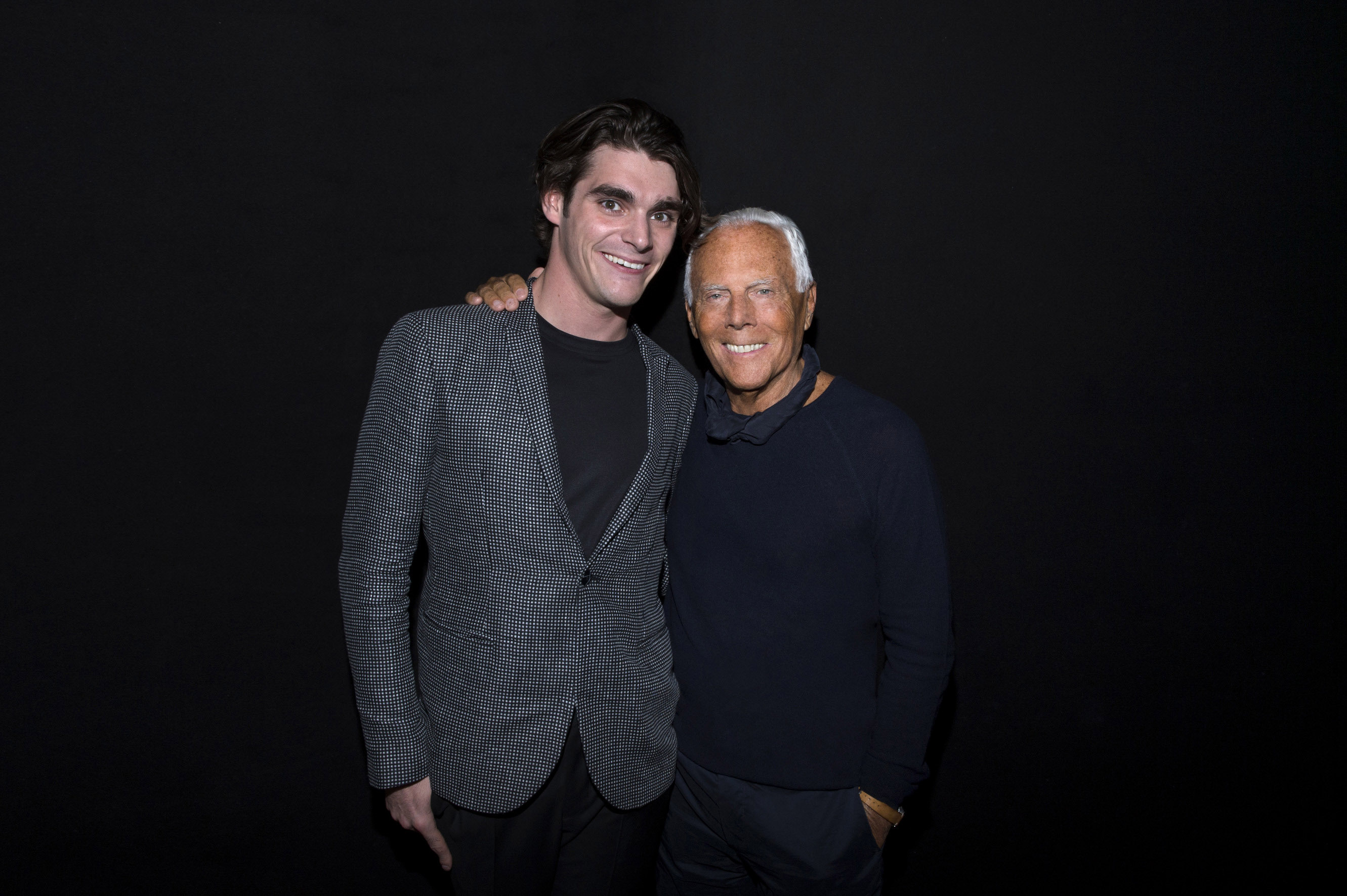 RJ Mitte and Giorgio Armani