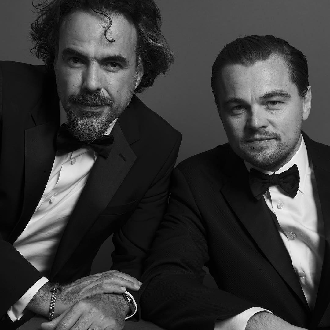 Golden Globes 2016 Portrait Alejandro Inarritu Leonardo DiCaprio