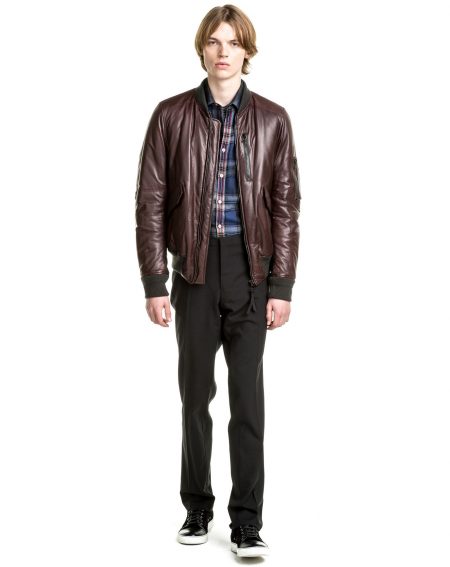 Lanvin 2016 Pre Fall Mens Leather Bomber Jacket