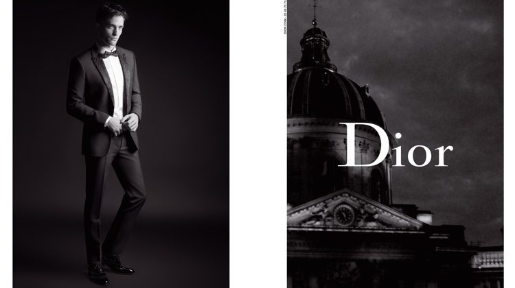 Robert Pattinson dons a tuxedo for Dior Homme's spring-summer 2017 campaign.