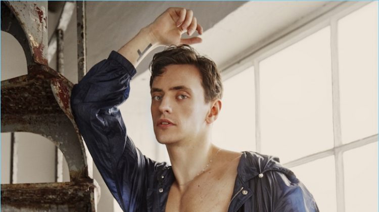 Sergei Polunin wears a jacket and trousers by Versace.