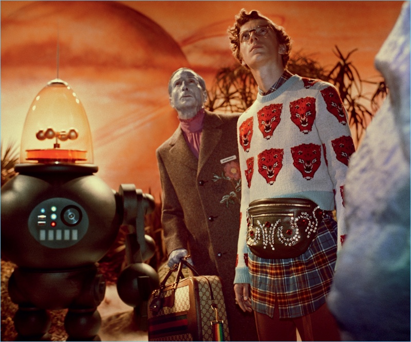 Gucci embraces a retro sci-fi vibe for its fall-winter 2017 campaign.