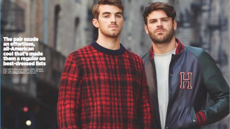 Alex Pall and Drew Taggart of The Chainsmokers wear Hilfiger Edition.