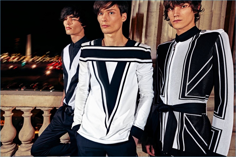 French fashion house Balmain makes a black and white statement for its pre-fall 2018 collection.