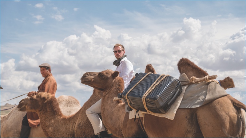 Putting Tumi's Latitude collection to the test, Alexander Skarsgård fronts a campaign for the brand.