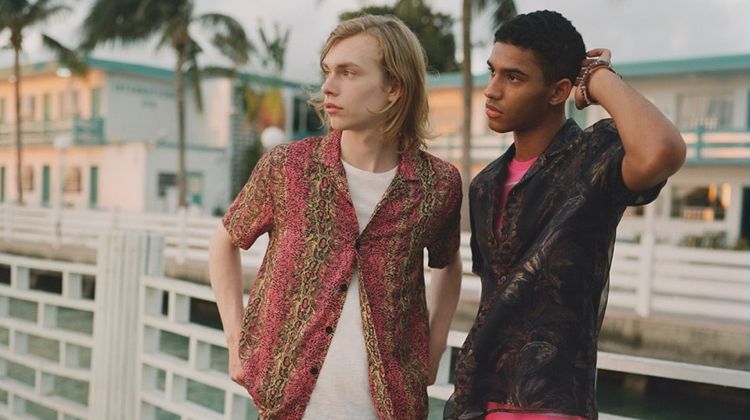 Topman enlists models Kit Warrington and Jan Carlos Diaz to star in a summer outing.