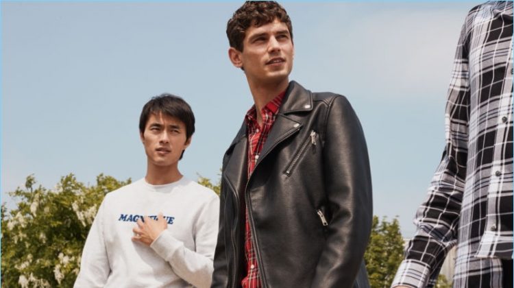 Zhao Lei and Arthur Gosse model new arrivals from H&M Men.