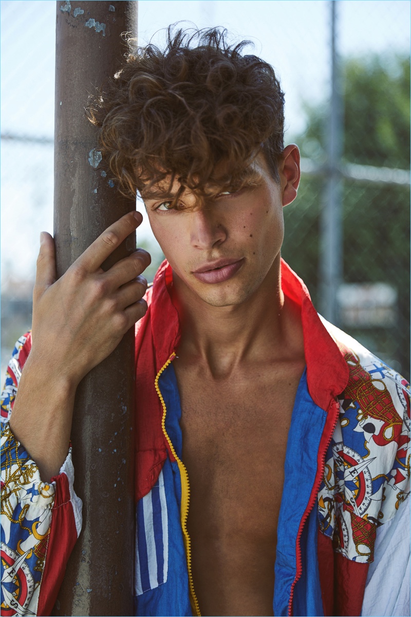 Ready for his closeup, Camille Staron rocks a vintage jacket.