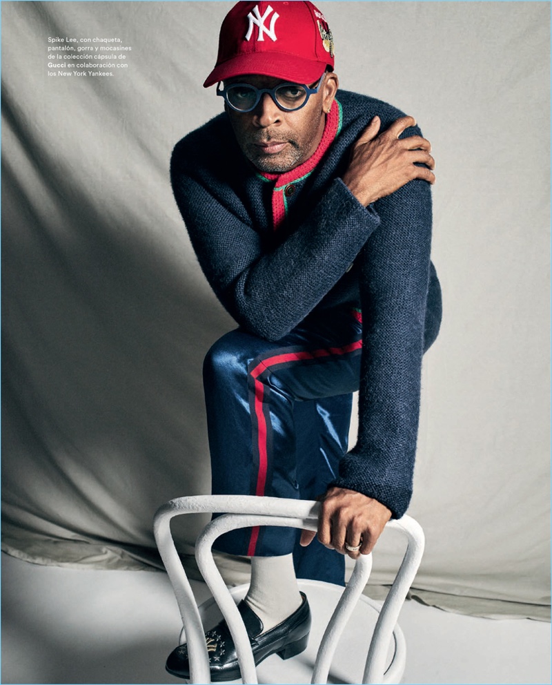 Going sporty, Spike Lee wears Gucci.