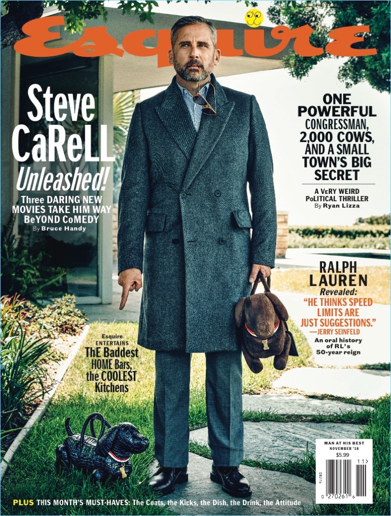 Steve Carell covers the November 2018 issue of Esquire.