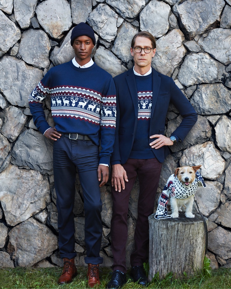 Oliver Kumbi and Ingo Sliwinski star in Esprit's holiday 2018 campaign.