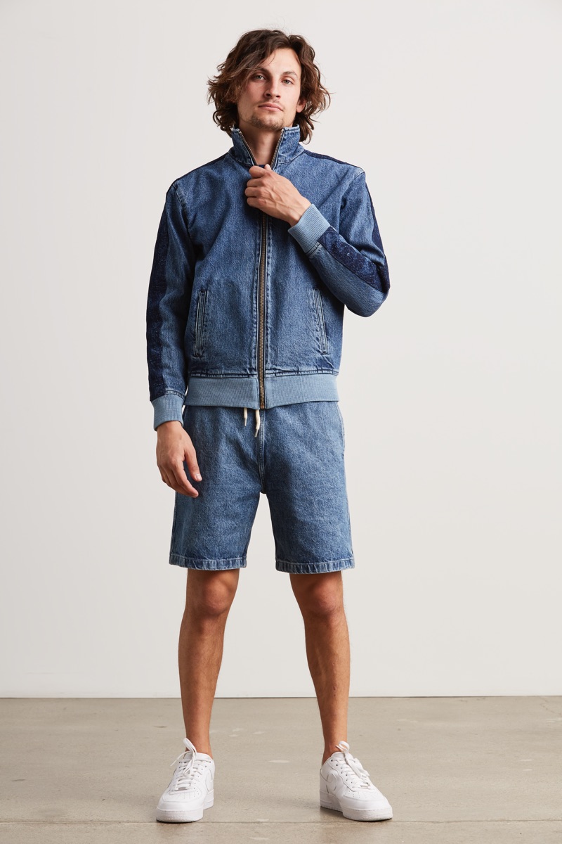 Doubling down on denim, Levi's Made & Crafted delivers a matching full-zip jacket and shorts.