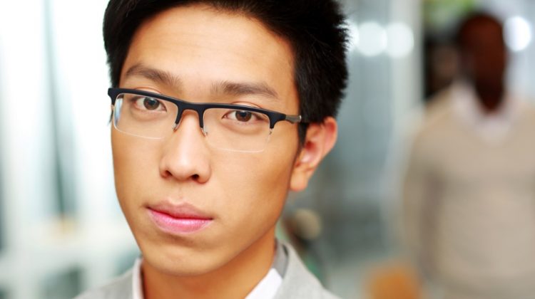 Asian Man Wearing Glasses