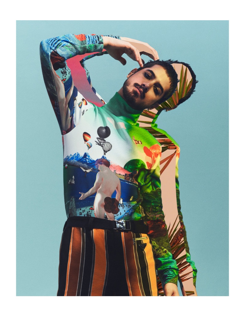 Avan Jogia rocks a spring-summer 2019 look from Prada.