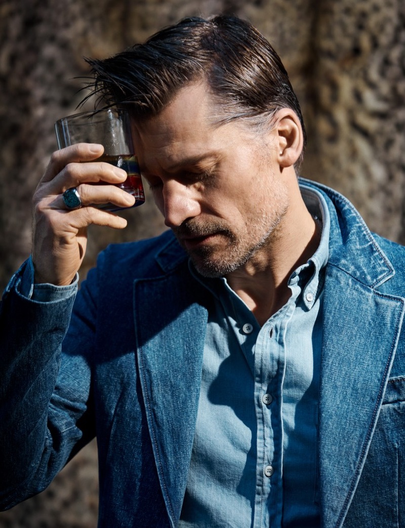 Sporting denim, Nikolaj Coster-Waldau stars in a new photo shoot.