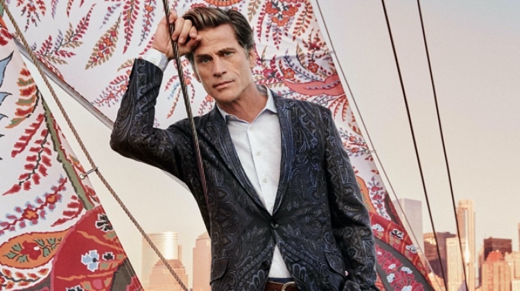 Mark Vanderloo stars in Etro's spring-summer 2020 campaign.