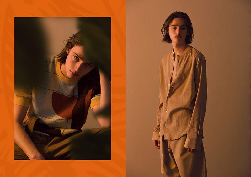 Dennis Weber photographs Maël in sleek looks from Hermès' spring-summer 2020 collection.