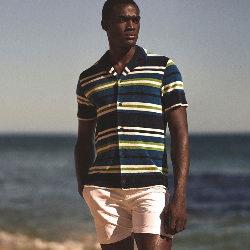 Davidson Obennebo appears in Orlebar Brown's spring-summer 2020 campaign.