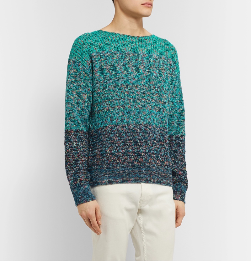 Missoni Turquoise Melange Cotton-Blend Sweater