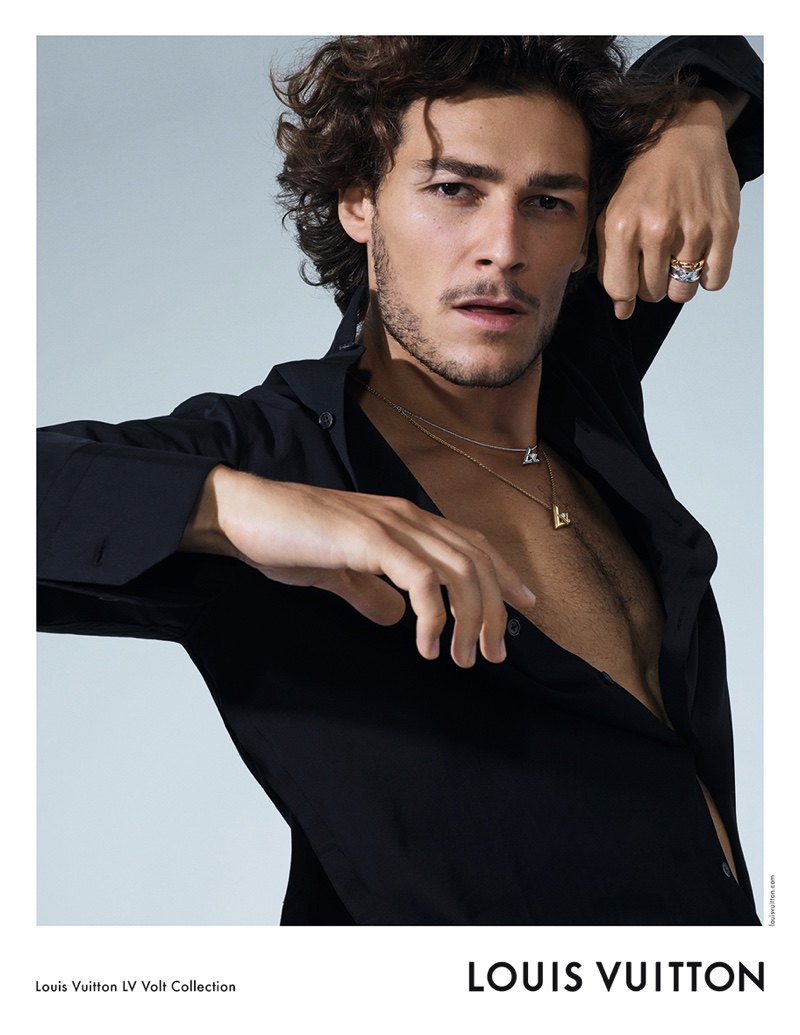 French ballet dancer Hugo Marchand stars in Louis Vuitton's LV Volt jewelry campaign.