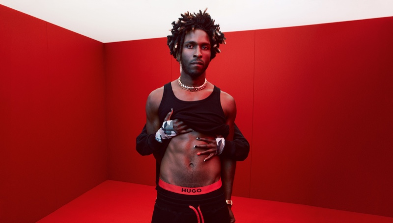 SAINt JHN Shirtless Underwear HUGO Campaign Spring 2022