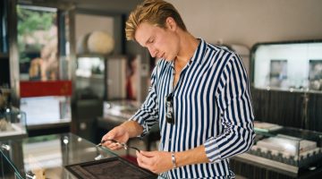 Man Striped Shirt Stylish Watch Store