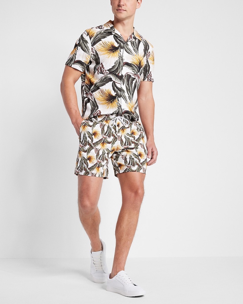 Express Men Swim Set Tropical Print