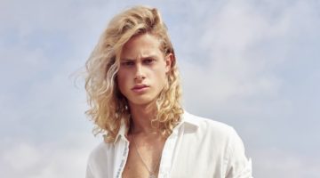 Long Curly Hair Men Blond