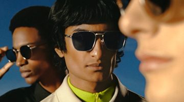 Models Claudio Tibunga, Rishi Robin, and Teo Fortin star in Louis Vuitton's LV Signature sunglasses collection campaign.