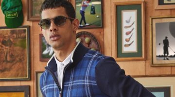 Todd Snyder Footjoy Cotton-cashmere Double Knit Plaid Half-zip In Navy Plaid 005