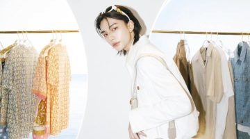 Stray Kids' member Hyunjin wears Versace denim in white.