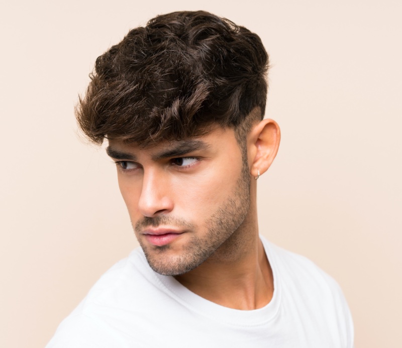 low fade haircut textured top