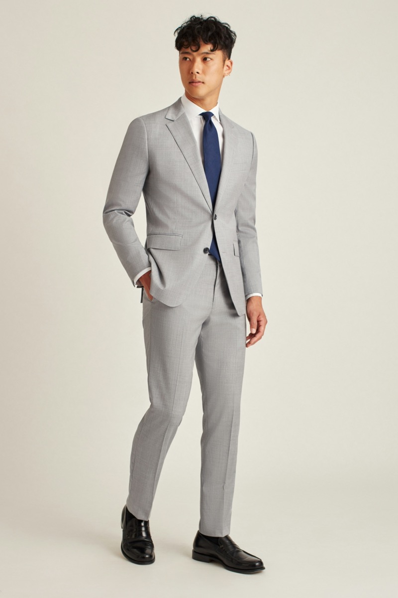 Grey Wool Suit Navy Tie Bonobos Jetsetter