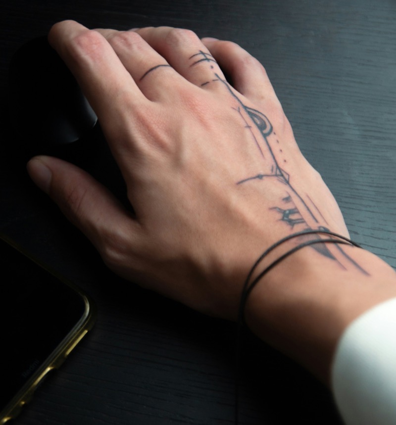 small abstract tattoo design hand