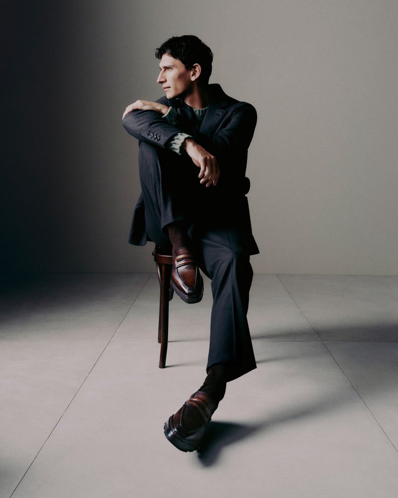 Thibaud Charon wears Berluti’s Alto loafer for the brand’s fall-winter 2024 advertisement.