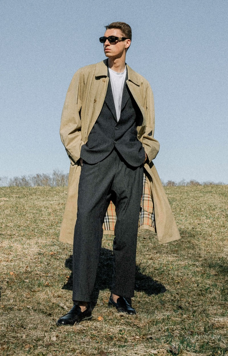 tall man suit trench