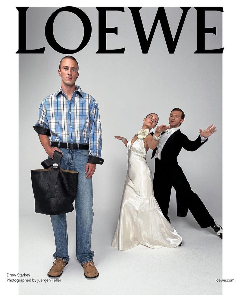 Drew Starkey embraces Americana style for Loewe’s pre-spring 2025 campaign.