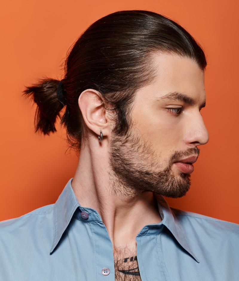 The man bun is a versatile, laid-back style.