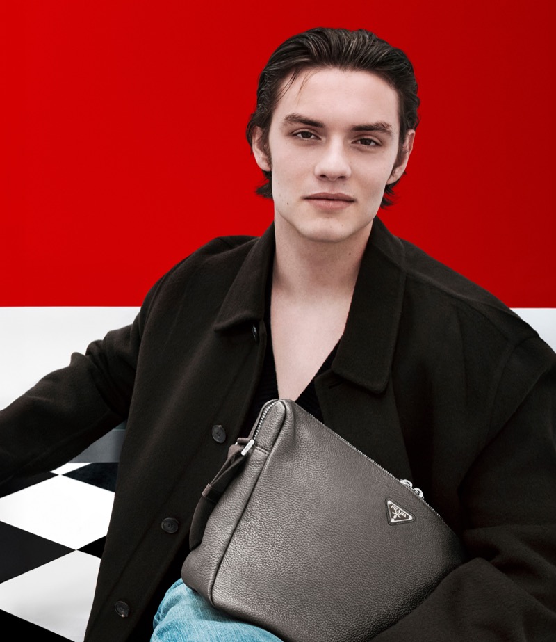 Louis Partridge fronts the Prada holiday 2024 campaign.