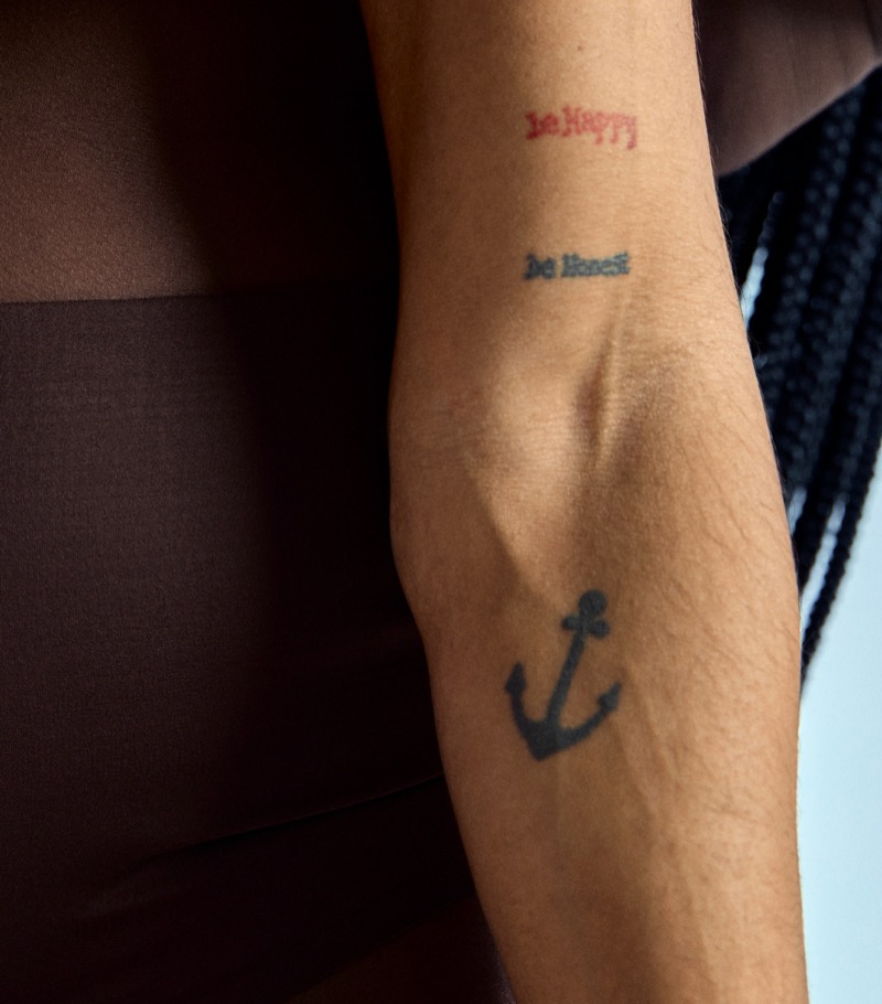 small forearm tattoo words anchor