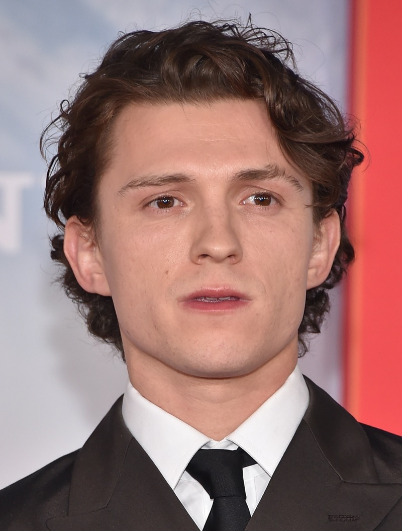 Tom Holland soft wavy hairstyle heart shaped face