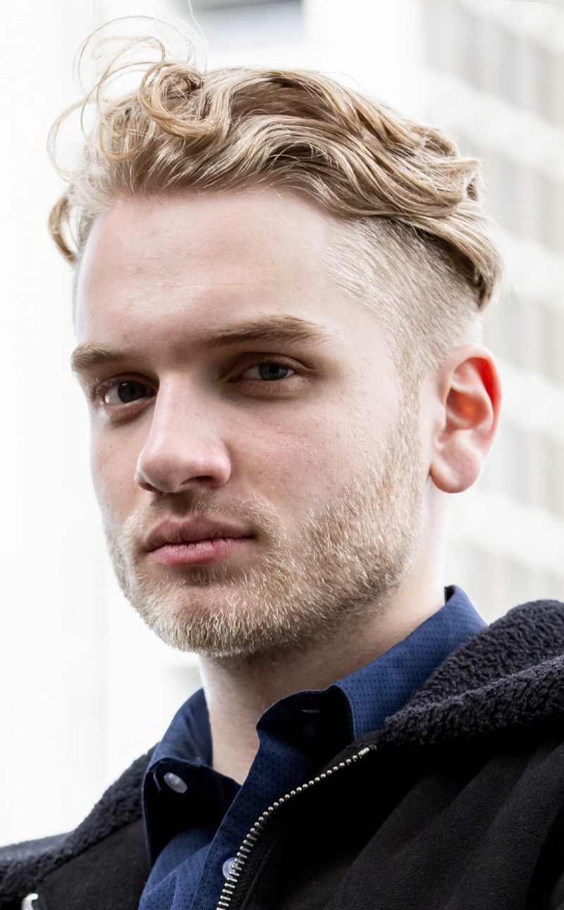 wavy undercut hairstyle men