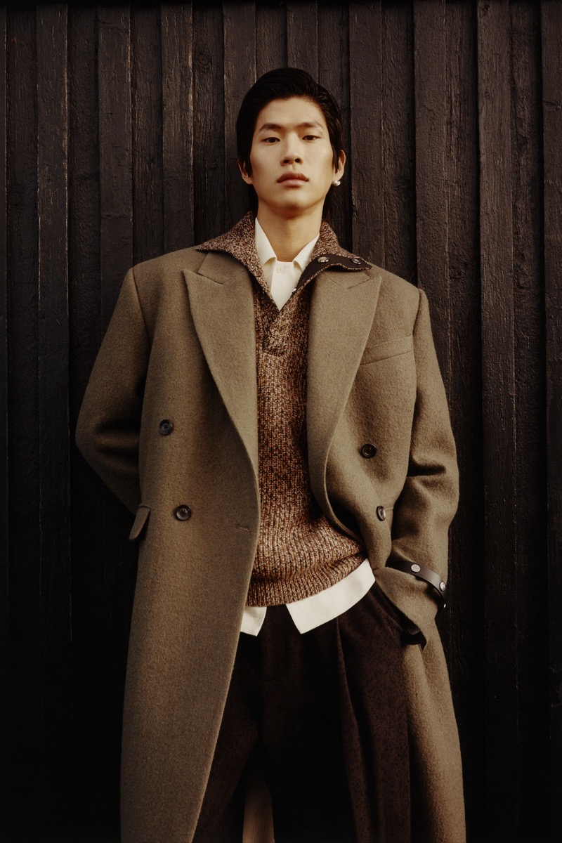 Sanggun Lee fronts the Zara x Nanushka collection campaign.