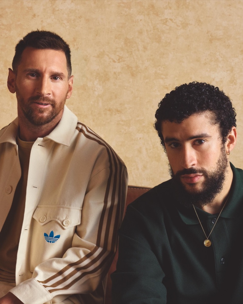 Adidas puts the spotlight on its global ambassadors, Lionel Messi and Bad Bunny, for a new collaboration.